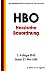 Hessische Bauordnung (HBO), 2. Auflage 2015 By G. Recht Cover Image