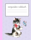 Kitten Meets Butterfly: Cute Cat Composition Notebook For Girls By Blue Menagerie Books Cover Image