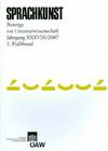 Sprachkunst. Beitrage Zur Literaturwissenschaft Jahrgang XXXVIII/2007 2. Halbband By Herbert Foltinek (Editor), Hans Holler (Editor) Cover Image