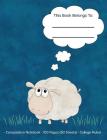 Composition Notebook: Cute Sheep Blue Background; College Ruled Pages By W. and T. Printables, W&t Printables Cover Image