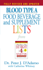 Blood Type A  Food, Beverage and Supplement Lists (Eat Right 4 Your Type) By Dr. Peter J. D'Adamo, Catherine Whitney (Editor) Cover Image
