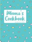 Mema's Cookbook Aqua Blue Hearts Edition Cover Image