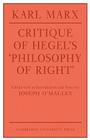 Critique of Hegel's 'Philosophy of Right' (Cambridge Studies in the History and Theory of Politics) By Karl Marx, O'Malley, Marx Karl Cover Image