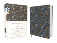 Niv, Journal the Word Bible (Perfect for Note-Taking), Double-Column, Cloth Over Board, Navy Floral, Red Letter, Comfort Print: Reflect, Take Notes, o By Zondervan Cover Image