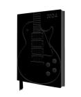 Black Gibson Guitar 2024 Artisan Art Vegan Leather Diary - Page to View with Notes By Flame Tree Studio (Created by) Cover Image