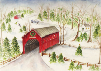 Covered Bridge Deluxe Boxed Holiday Cards  Cover Image