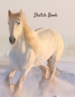 Sketch Book: White Horse Winter Snow Themed Personalized Artist Sketchbook For Drawing and Creative Doodling Cover Image