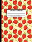 Composition Book Graph Paper 4x4: Trendy Strawberry Back to School Quad Writing Notebook for Students and Teachers in 8.5 x 11 Inches By Full Spectrum Publishing Cover Image