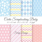 Carta Scrapbooking Baby 8,5 x 8,5 inch - 20,5 x 20,5 cm - 20 fogli Cover Image