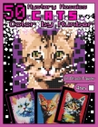 Mystery Mosaics Color by Number: 50 Cats: Pixel Art Coloring Book with Dazzling Hidden Cat Breeds, Color Quest on Black Paper, Extreme Challenges for Cover Image
