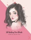50 Makeup Face Charts: Includes Dot Grid Notes Pages - Girl with Brunette Hair By Melissa Riddell Cover Image
