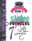 It's Not Easy Being A Slime Princess At 7: Oozy Large A4 College Ruled Composition Writing Notebook For Girls Cover Image