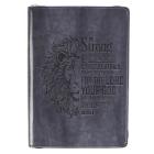 Strong & Courageous Classic Lux-Leather Zip Journal  Cover Image