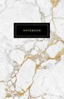 Notebook: Trendy Marble and Shiny Gold 5.5 X 8.5 - A5 Size By Paperlush Press Cover Image