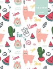Sketch 110 Pages: Llama Summer Fun Sketchbook for Kids, Teen and College Students - Succulent Llama Pattern By Sketch Notebook Hinterland Cover Image