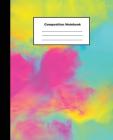 Composition Notebook: Green Yellow Pink Mable Like Water Colour Background Wide Ruled Paper By Tom's Sunshine Cover Image