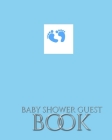 Baby Boy Foot Prints Stylish Shower Guest Book Cover Image