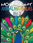 Moonlight animal mandalas Vol.2: 50 Tiermandalas zum Ausmalen mit wunderschönen schwarz-weißen Hintergründen für Meditation und Entspannung! Cover Image