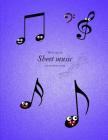 Wide Spaced Sheet Music for Composition: 10 Staves Per Page.Purple Cover. Cover Image