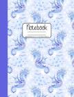 Notebook Wide Ruled 8.5 x 11 in / 21.59 x 27.94 cm: Composition Book, Seahorses in Pastel Purple Cover, C856 Cover Image