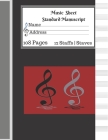 Music Sheet Standard Manuscript -108 Pages 12 Staffs - Staves: Music Sheet Black Cover Red and Black Music Note By Music Manuscript Staff Paper Press Cover Image