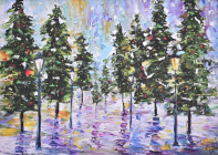 Pines in Moonlight Deluxe Boxed Holiday Cards By Karen Tarlton (Illustrator) Cover Image