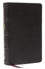 KJV Large Print Single-Column Bible, Personal Size with End-Of-Verse Cross References, Black Genuine Leather, Red Letter, Comfort Print (Thumb Indexed By Thomas Nelson Cover Image