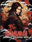Samurai: Japanese Samurai Warriors & Culture Midnight Coloring Pages For Color & Relax. Black Background Coloring Book Cover Image