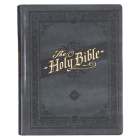 KJV Holy Bible, Large Print Note-Taking Bible, Faux Leather Hardcover - King James Version, Gray Cover Image