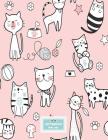 Notebook: Cute cat on pink cover and Dot Graph Line Sketch pages, Extra large (8.5 x 11) inches, 110 pages, White paper, Sketch, By Dim Ple Cover Image