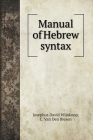 Manual of Hebrew syntax Cover Image