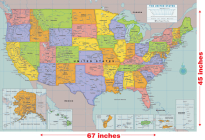 Laminated USA Wall Map (67'' W X 45'' H) Cover Image