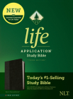 NLT Life Application Study Bible, Third Edition (Leatherlike, Black/Onyx, Red Letter) Cover Image