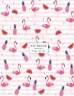 Notebook magic lover: Pink flamingo on summer cover and Dot Graph Line Sketch pages, Extra large (8.5 x 11) inches, 110 pages, White paper, Cover Image