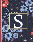 S: Monogram Initial S Notebook for Women and Girls, Blue Floral (Monogram Gifts for Women) By Pretty Life Publishers Cover Image