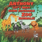 Anthony Let's Meet Some Adorable Zoo Animals!: Personalized Baby Books with Your Child's Name in the Story - Zoo Animals Book for Toddlers - Children' Cover Image
