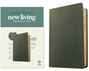NLT Large Print Thinline Reference Bible, Filament-Enabled Edition (Genuine Leather, Olive Green, Red Letter) By Tyndale (Created by) Cover Image