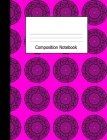 Composition Notebook: Wide Ruled Notebook Black Mandala Pattern on Pink Design Cover By Lark Designs Publishing Cover Image