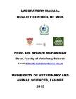 Laboratory Manual Quality Control of Milk: Quality Control of Milk By Khushi Muhammad Cover Image