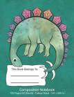 Composition Notebook: Dinosaur Stegosaurus Blue Green Background; College Ruled Pages By W. and T. Printables, W&t Printables Cover Image