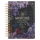 Christian Art Gifts Journal W/Scripture for Women His Mercies Are New Lamentations 3: 22-23 Bible Verse Purple Roses 192 Ruled Pages, Large Hardcover Cover Image