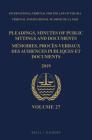 Pleadings, Minutes of Public Sittings and Documents / Mémoires, Procès-Verbaux Des Audiences Publiques Et Documents, Volume 27 (2019) By Itlos (Editor) Cover Image