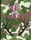 S: Camouflage Monogram Initial S Notebook for Girls - 8.5