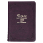 NLT Holy Bible Everyday Devotional Bible for Women New Living Translation, Vegan Leather, Purple Debossed Cover Image