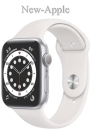 New-Apple: Watch Series 6 (GPS, 44mm) - Silver Aluminum Case with White Sport Band Cover Image