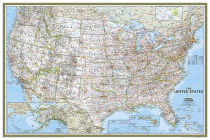 National Geographic United States Wall Map - Classic (Poster Size: 36 X 24 In) (National Geographic Reference Map) Cover Image