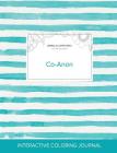 Adult Coloring Journal: Co-Anon (Animal Illustrations, Turquoise Stripes) By Courtney Wegner Cover Image