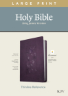 KJV Large Print Thinline Reference Bible, Filament Enabled Edition (Red Letter, Leatherlike, Floral/Purple) Cover Image