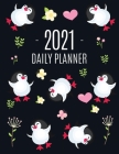 Penguin Daily Planner 2021: Keep Track of All Your Weekly Appointments! Cute Large Black Year Agenda Calendar with Monthly Spread Views Funny Anim Cover Image