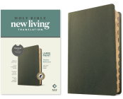 NLT Large Print Thinline Reference Bible, Filament-Enabled Edition (Genuine Leather, Olive Green, Indexed, Red Letter) By Tyndale (Created by) Cover Image